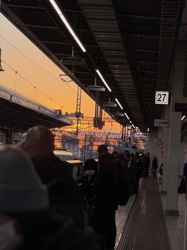 Train Station at Sunset - Art Print