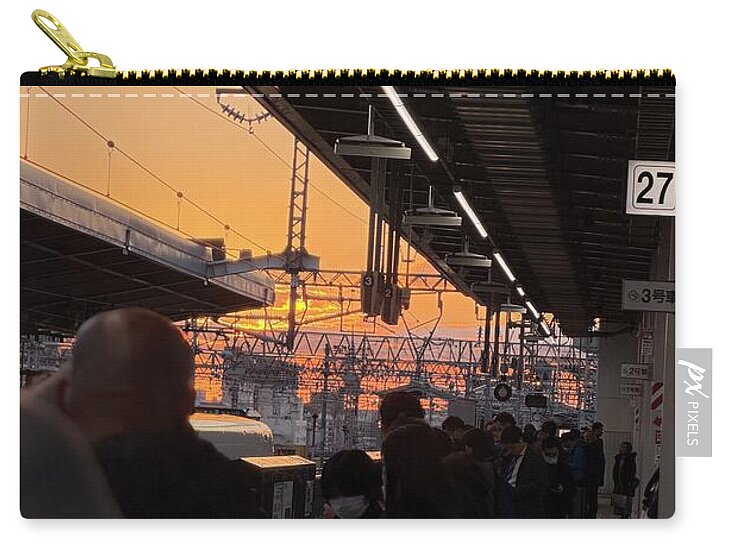 Train Station at Sunset - Zip Pouch