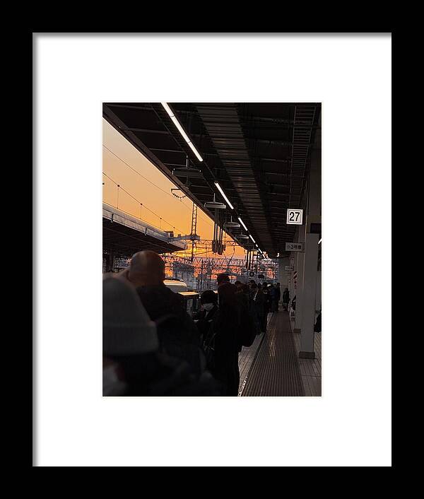 Train Station at Sunset - Framed Print