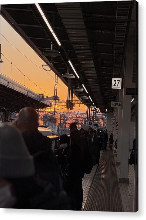 Train Station at Sunset - Acrylic Print