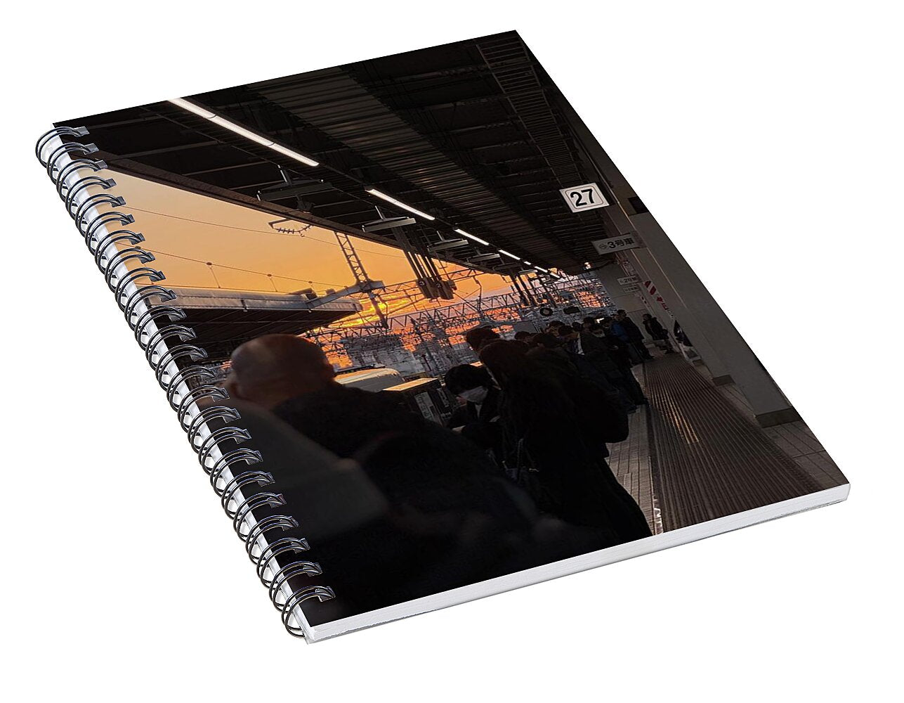 Train Station at Sunset - Spiral Notebook