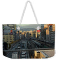 Urban Sunset Over Railway and Traffic - Weekender Tote Bag
