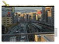Urban Sunset Over Railway and Traffic - Zip Pouch