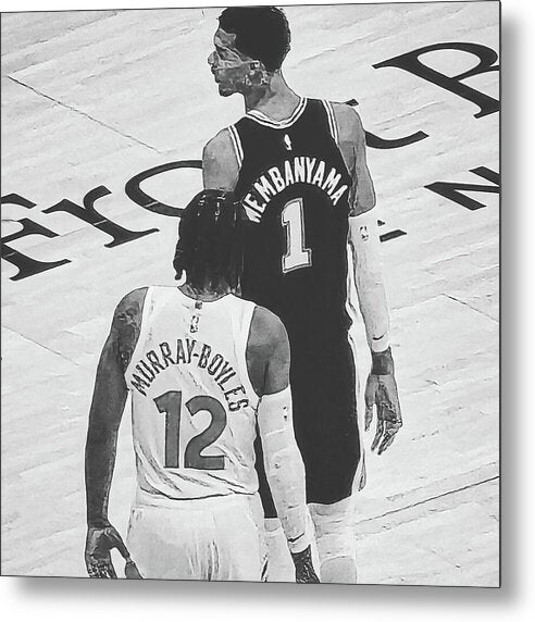 Wemby on the Court - Metal Print