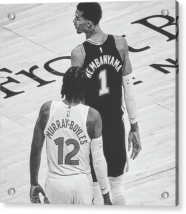 Wemby on the Court - Acrylic Print
