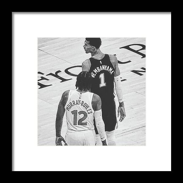 Wemby on the Court - Framed Print
