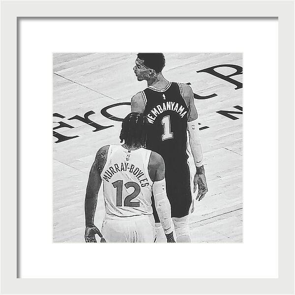 Wemby on the Court - Framed Print