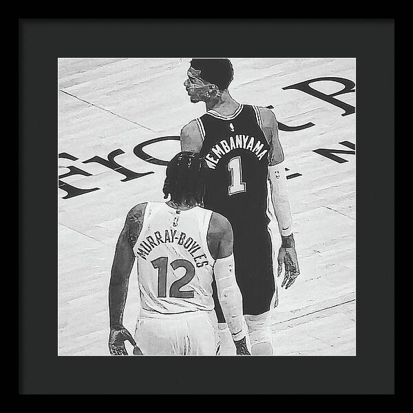 Wemby on the Court - Framed Print