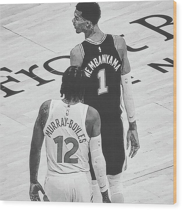Wemby on the Court - Wood Print