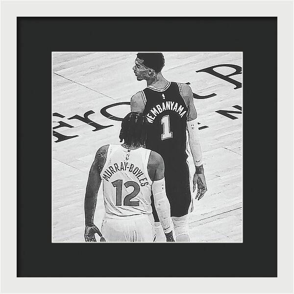 Wemby on the Court - Framed Print