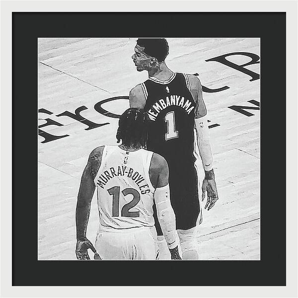Wemby on the Court - Framed Print