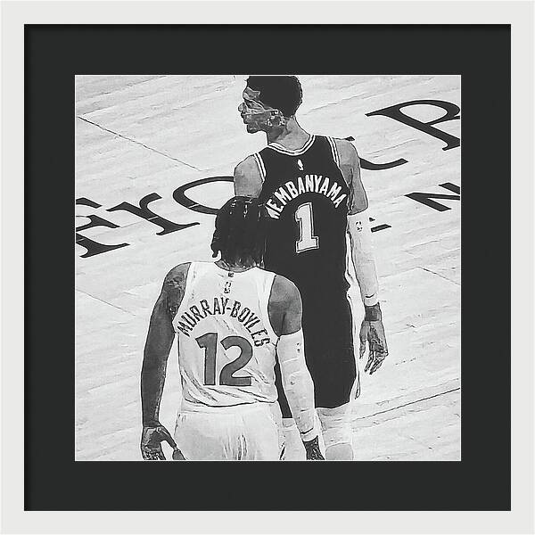 Wemby on the Court - Framed Print