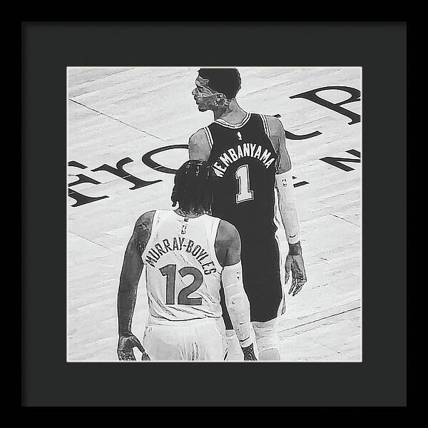 Wemby on the Court - Framed Print
