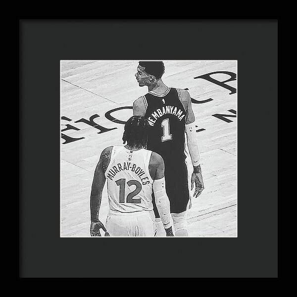 Wemby on the Court - Framed Print