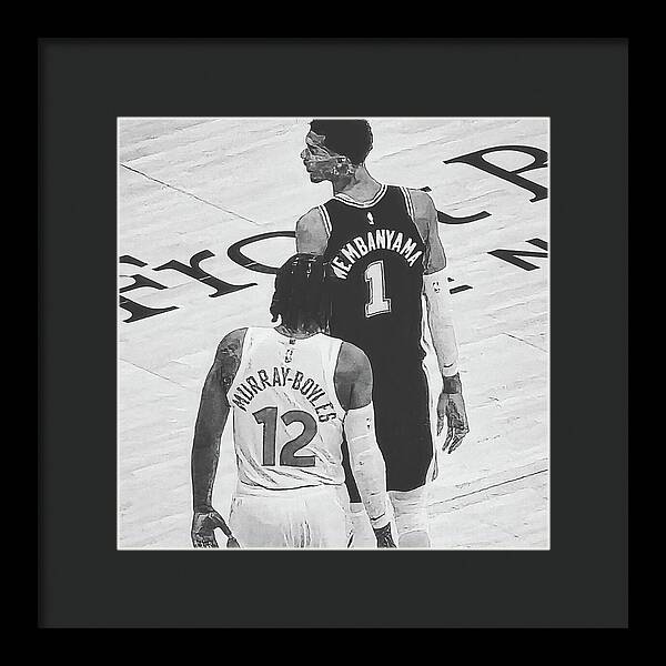 Wemby on the Court - Framed Print