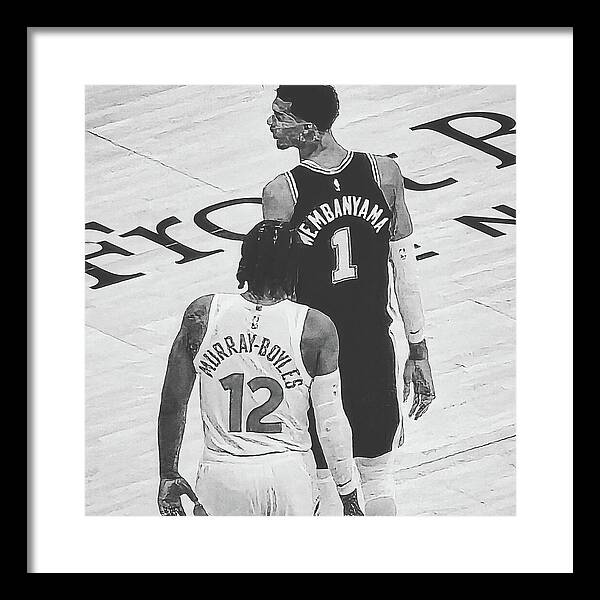 Wemby on the Court - Framed Print