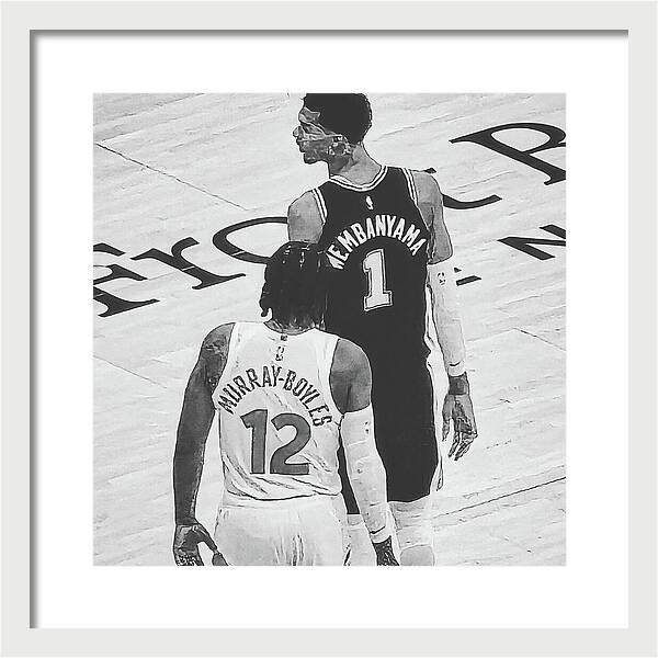 Wemby on the Court - Framed Print