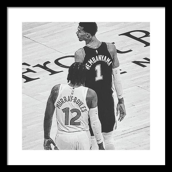 Wemby on the Court - Framed Print